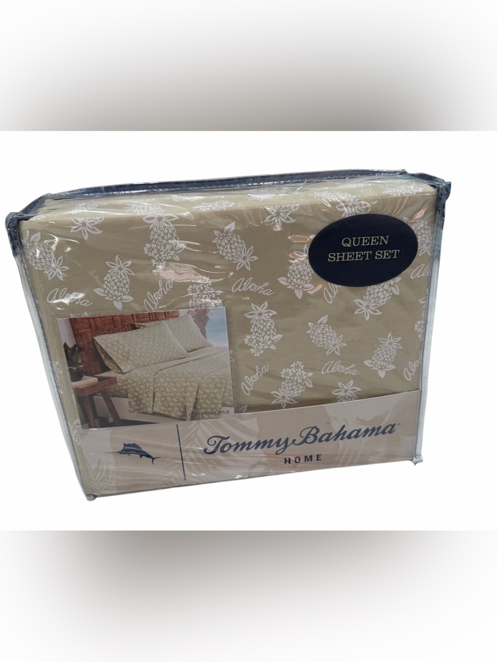 Tommy Bahama Queen Sheet Set Aloha Pineapple 100 Cotton New